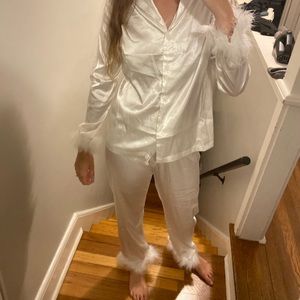 White bridal feather pjs